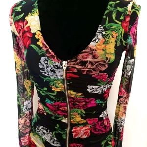 Guess front zip up mini dress